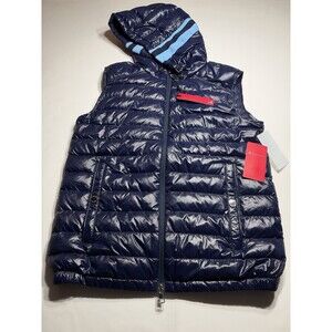 Redvanly LuxDown Thayer Vest Midnight Navy Hooded Goose Down Puffer NWT New